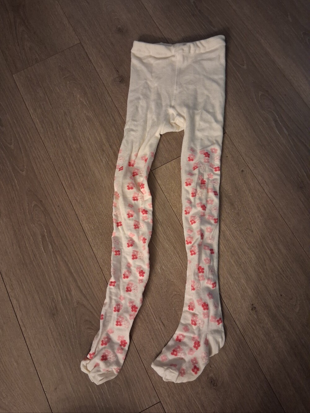 Gap White Leggings With Pink Floral Design (KID'S SIZE)